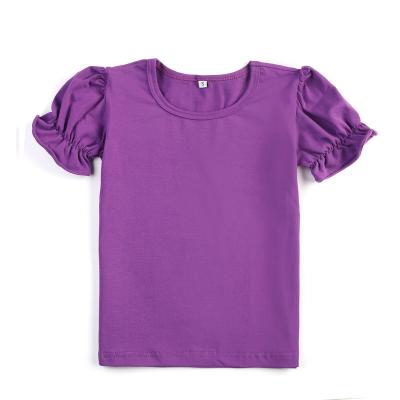 China Summer Breathable Cotton New Arrival Blank Baby Clothes Kids Girls Short Sleeve T-Shirts for sale