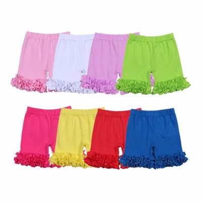 China Wholesale Breathable High Quality Babies Muti-colors Cotton Icing Ruffle Shorts Summer Boutique Babies Shorts for sale