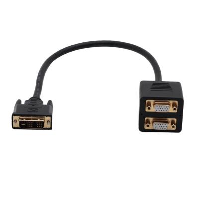 China 1 Ft Analog Camera DVI To 2 VGA Video Splitter Cable Display A DVI Signal On Two VGA Monitors Simultaneously Monitor Cable for sale