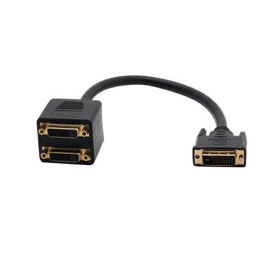 China Wholesale COMPUTER 1 DVI-D to 2x DVI-D Digital Video Splitter Cable DVI 25 Pin Male to 2x DVI25 Pin Female Y Splitter Cable for sale