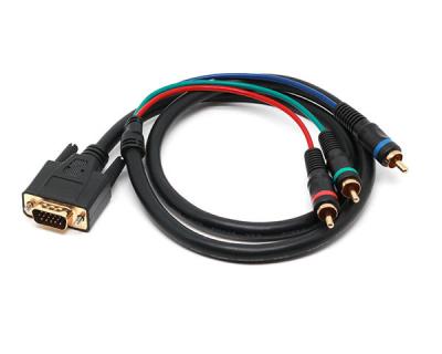 China COMPUTER VGA Cable Male Adapter To 3 RCA VGA Adapter 15 Pin Male Connector For Computer And Monitor for sale