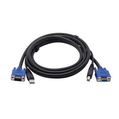 China COMPUTER 2-in-1 USB VGA KVM Cable 15 Pin VGA Female to Male Cable with USB2.0 Connect Computers Cable with VGA and USB Ports for sale