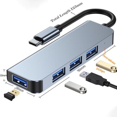 China LAPTOP 4-in-1 USB 3.0 Type C to A Hub with LED for Macbook Laptop Support Plate U Disk Hard Card Reader U Shield Keyboard Mouse for sale