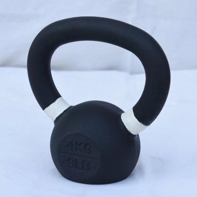 China Black Cast Iron 4-48kg Kettlebell Universal Powder Coated Customized Logo Gym Power Training Weight Lifting for sale