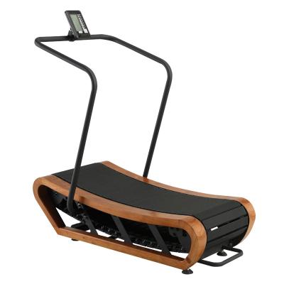 China GYM Hot Sale Home OR Factory Directly No Use Power Curve Wooden Treadmill Self-Generating Home Fitness Equipment for sale