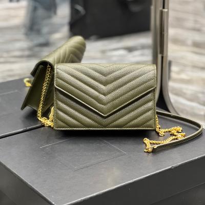 China Water proof Luxury Handbag Women Lambskin Chevron Designer Purse Top Quality Mini Crossbody Bags Brand Flap Caviar Chain Bag Woc Caviar for sale