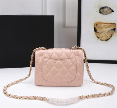 China High Quallity Designer Handbag Shoulder Chain Bag Solid Color Buckle Diamond Lace Ladies Handbag for sale