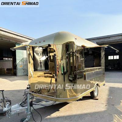 China NEWBORN Fully Equipped Vegetable Processing Plant QD Airstream Food Trailer Fast Food Truck Street Food Trailers For Europe for sale