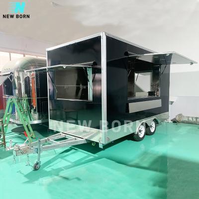 China Modern Towable Food Truck Portable Cater Mobile Restaurant Empty Fruit QD Chicken Taco Food Truck NEWBORN Luxury Bakery Grill Rotisserie Hot Dog Trailer for sale