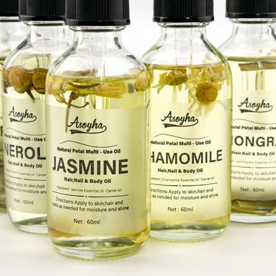 China Private Label 100% Pure Natural Organic Jasmine Lemon Chamomile Rosemary Body Oil Moisturizer Essential Oil for sale