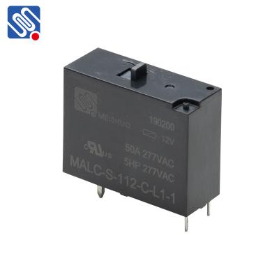 China Meishuo MALC 12 volt 24v dc 50 amp 5v PCB single coil sealed coil dual latching power relay with auxiliary convexity for sale