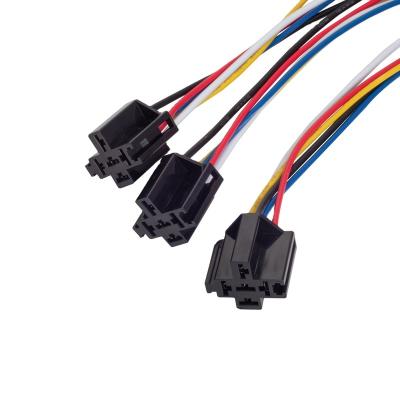 China Meishuo MSC 12V 40A 60A 4pins 5pin automobile plastic cable wiring auto relay socket wire harness customized cable for sale