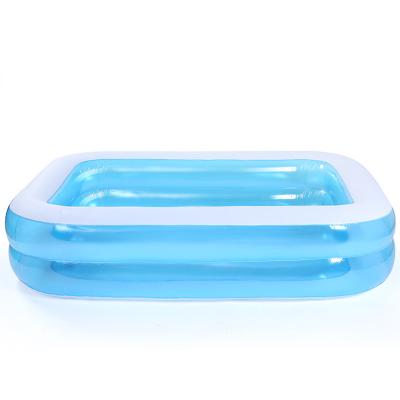 China Easy Install 2m 2 Layers Transparent Blue House Kids Paddling Pool Ball Outdoor Thickened Children Pool Pool Inflatable for sale