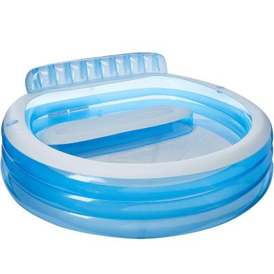 China Back Family House Round Seat Swimming Pool Outdoor Three Tier Inflatable Swimming Pool Children Bathing Pool Easy Clean for sale