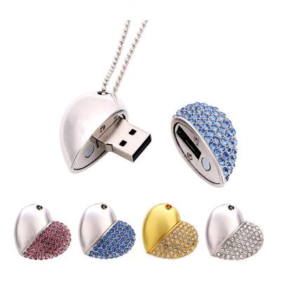 China Heart Shape Diamond Usb Flash Drives Beautiful Diamond Usb Necklace Diamond Usb Drive Heart Shape Diamond Usb Flash Drives for sale