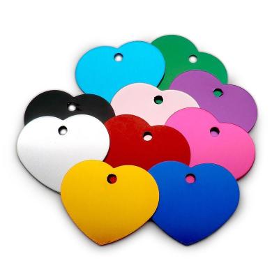 China Wholesale Double-Sided Custom Cute Heart Shape Aluminum Personalized Pet ID Puppy Nameplate Pendant Gift From Europe Manufacturer for sale