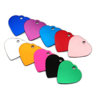 China Hot Selling New Europe Pet Heart Aluminum Dog Tag Blanks Personalized Double Sided Engraving DIY Pendant Keychain for sale