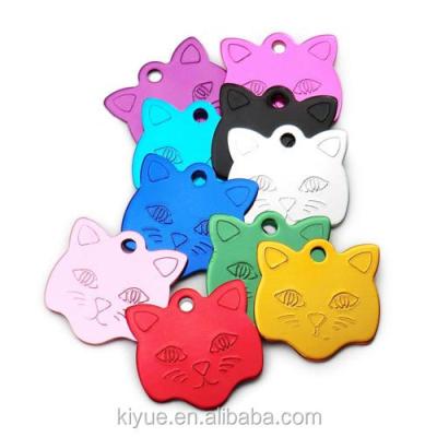 China Kitten Nameplate Engraving Cat Face Cute DIY Anti-Lost Tag Aluminum Pendant Jewelry Accessories Supplies From Europe for sale