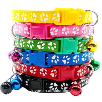 China Custom Outdoor Dog Anti-lost Supplies Cat Safety Neck Cover Small Pet Paw Adjustable Collar Bell Decoration 1CM Dog Supplies for sale