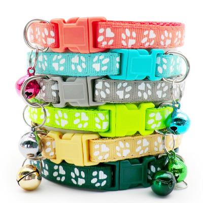 China Personalized 1CM Circle Dog Collar Cloth Multiple Adjustable Collar With Bell Decoration Leash Accessories Anti-lost Outdoor Supplies for sale