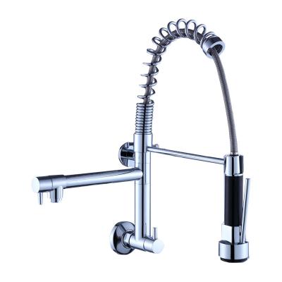 China 2021 New Thermostatic Faucets Wall Mount Luxury Kitchen Sink Faucet Pull Down Single Spring Spray Head Hole Faucet Mixer for sale