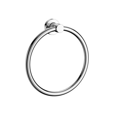 China Modern Wall Mounted Stainless Steel Bathroom Accessories Towel Ring Round Bathroom Fittings Towel Rack for sale