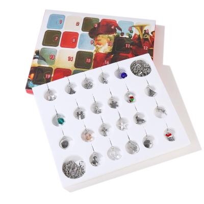 China 2021 TRENDY Popular Christmas Jewelry Calendar Gift Box Set Christmas Advent Diy Beaded Bracelet Gift Box Set for sale