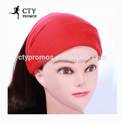 China Newest Cotton Yoga Gift Women Elastic Bow Headband Turban Hair Band Headband Customized Logo for sale