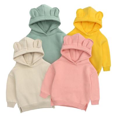 China Autumn Winter Toddler Baby Kids Boy Girl Cartoon 3D Ear Fleece Sweatshirt Hoodies High Quality QUICK DRY Cute Children Hoodies for sale