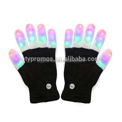 China Simple Acrylic Winter Knit Light Show LED Praise Finger Lighting Glow Mittens Flashing Gloves for sale