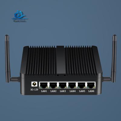 China Newest Mini Barebone PC 6 Ethernet LAN Ce-leron J1900 Quad Core pFesense Firewall Computer Router with 8G Ram 12G SSD WIF H30-J1900 6LAN for sale