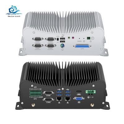 China Industrial Fanless Desktop 2 Nic Gpio Rs 232 Sim Card Lpt Industrial Mini Pc Computer I5 7267U 8250U Ddr4 M.2 Nvme 3G 4G Lte Linux for sale