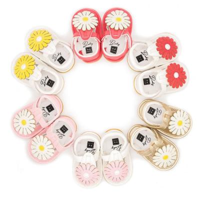 China Lovely Sun Flower Kids Baby Breathable Hot Selling Baby Shoes for sale