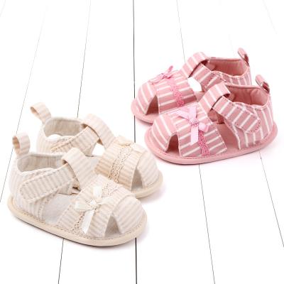 China Summer Light Stripe New Arrival Soft Unique Toddler Shoes Sandals For Baby for sale