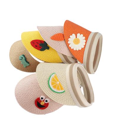 China Image Wholesale Straw Summer Visor Hats For Kids for sale