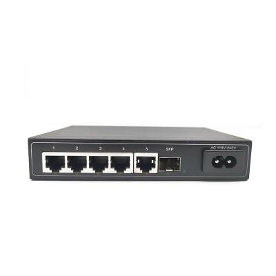 China POE Gigabit 5 Fiber 10/100/1000Mbps Ports Electrical Ports Controlled Industrial-Grade POE Ethernet Switch for sale