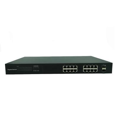 China Factory Price Stackable Unmanaged 16 Port Full Gigabit Poe Switch 10/100/1000mbps Ethernet Switch for sale