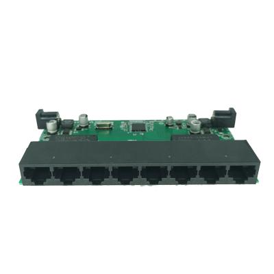 China POE 12V 48v 100Mbps 8 Ports Mini Network Module Reverse PoE Switch Desktop PCB for sale