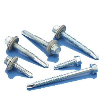 China Pan Bi-Metal Hex Washer Head Self Drilling Screw With EPDM Bonded Washer Taiwan for sale