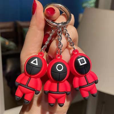 China Wholesale Korean Hot Toy Game Soft Key Pendant Doll Game Squid Key Chain PVC Key Chain for sale