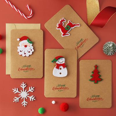 China China Factory OEM Merry Christmas 3D Folding Greeting Gift Certificate and Envelope Holiday Party Home Birthday Greeting Christmas Card for sale