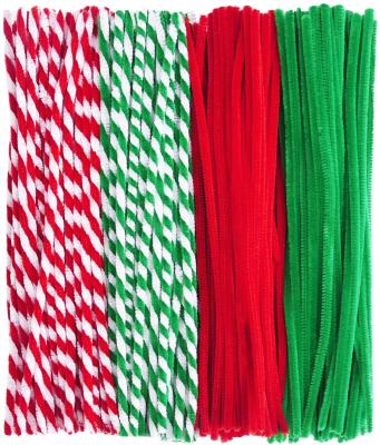 China Other Educational DIY Craft Toy Madding 400 Pieces White Christmas Pipe Cleaners Red Green Chenille Stems for DIY Art Crafts Decorations Supplies for sale