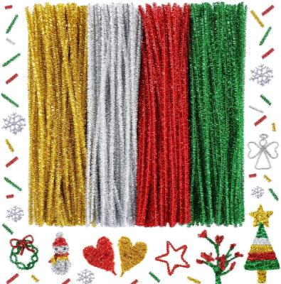 China Other mading DIY craft educational toy 12 inch open pipe cleaners twinkle Chenille stems for DIY craft Christmas decoration for sale