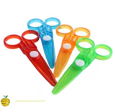 China Art Craft Children's Stationery Art Craft Children's DIY Paper Safety Cartoon Handmade Translucent Handmade Cutting Plastic Scissors Play for sale