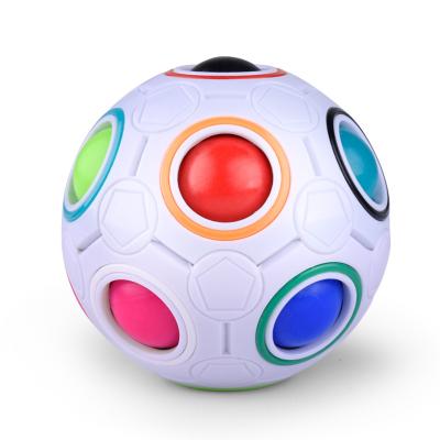 China Hot Sale Magical Moving Person Toy For Children Teens Cuber Speed ​​Rainbow Ball Puzzle Game Stress Reliever Ball for sale