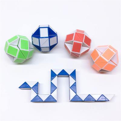 China Eductional Preschool Toys Wholesale Speed ​​Cube Snake Ruler 24 Wedges Twist Puzzle Game For Kids Anti-stress Wiggle Funny Toys for sale