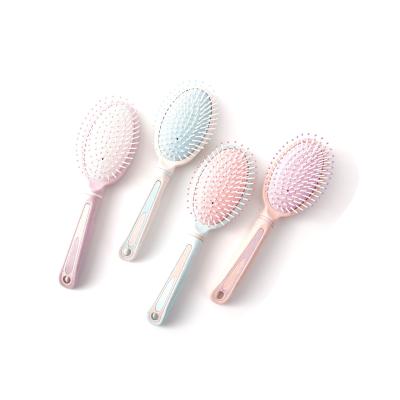 China New Style Comfortable Wheat Colorful Straw Curly Hair Massage Cute Air Cushion Bag Hair Comb For Women for sale