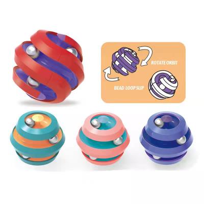 China Toy Wholesale Stress Relief Toy Pinball Cube Marbles Track Orbit Ball Kids Magnetic Spin Top Creative Toy for sale