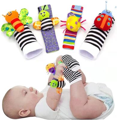 China Toy Popular 4Pcs Soft Baby Wristband Sock Newborn Rattle Toys Infant Baby Cute Lovely Soft Baby Bumps Toys Wrist Ratchets Infant Toy for sale