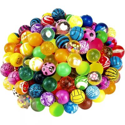 China Cheap Promotion Toy Wholesale Mixed Pattern Designs Sports Kids 32mm Jump Jumping Bouncy Ball For Vending Machine for sale